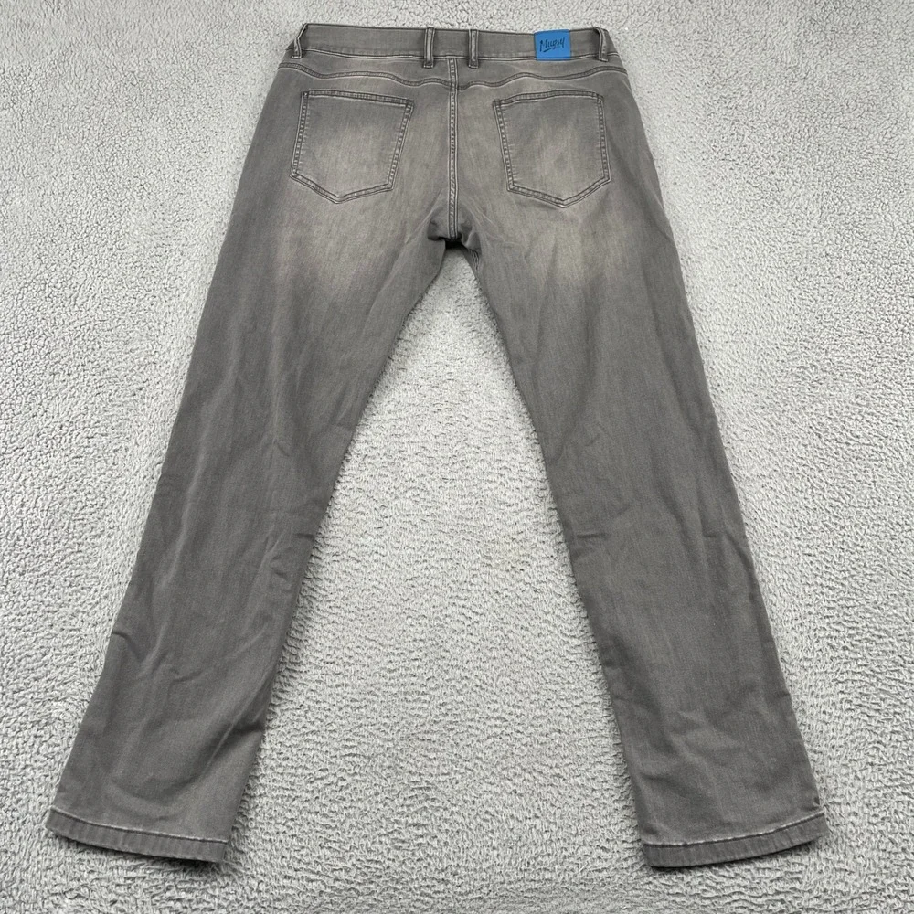 Mugsy Jeans Men 38x32 Gray Beans Slim Stretch Denim Pants Casual Comfort